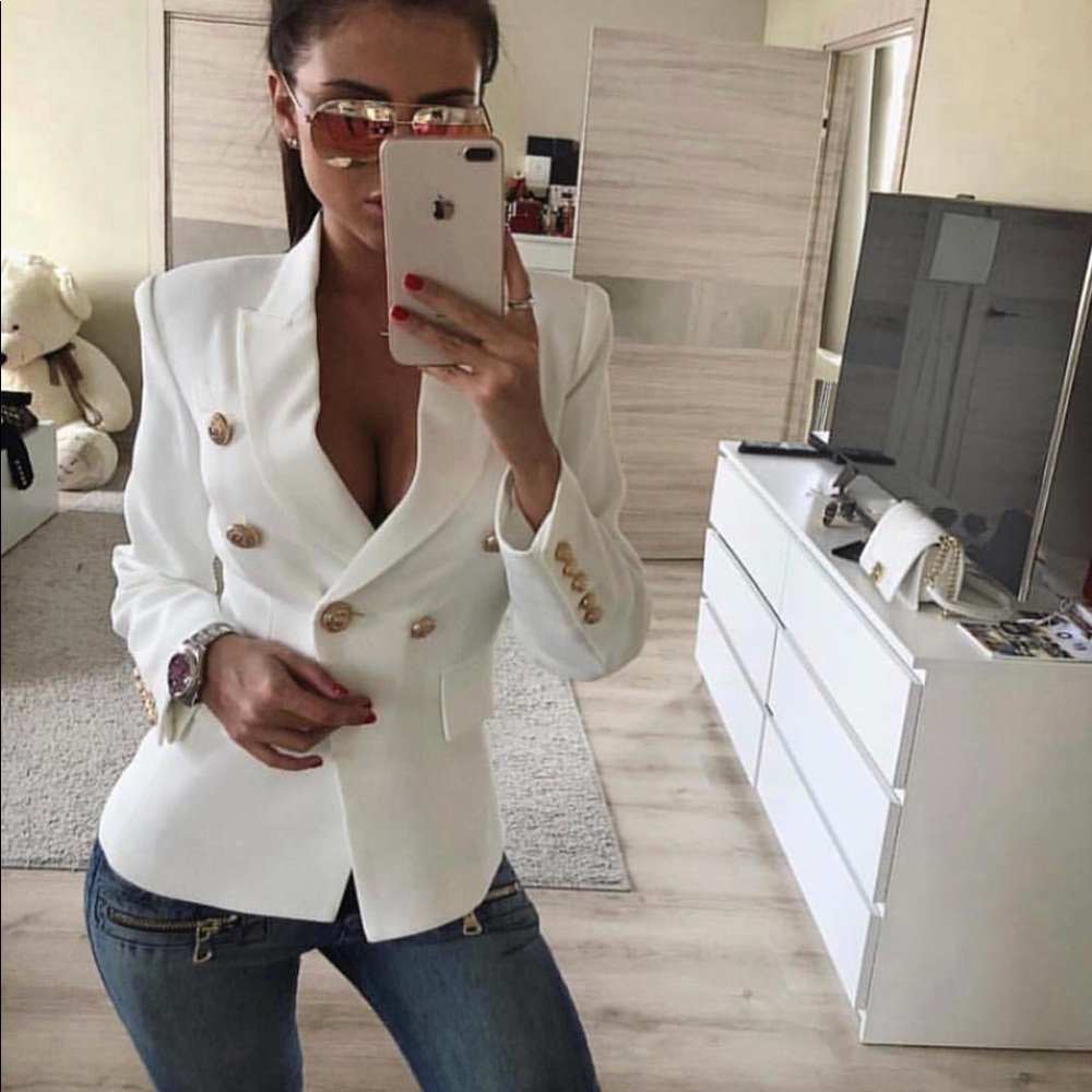 White jacket in Balmain style,no tags no brand